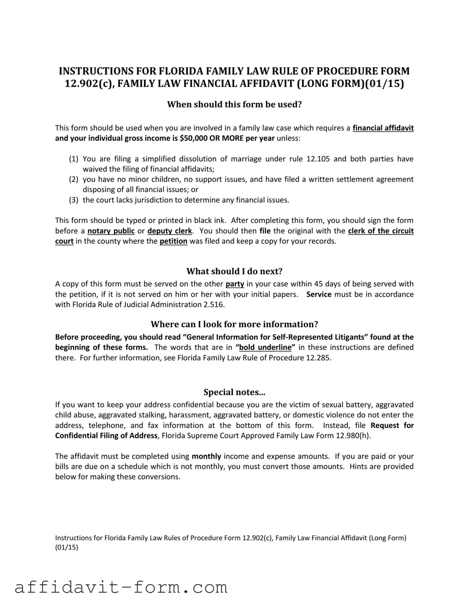 Blank Financial Affidavit 12 902 C PDF Template